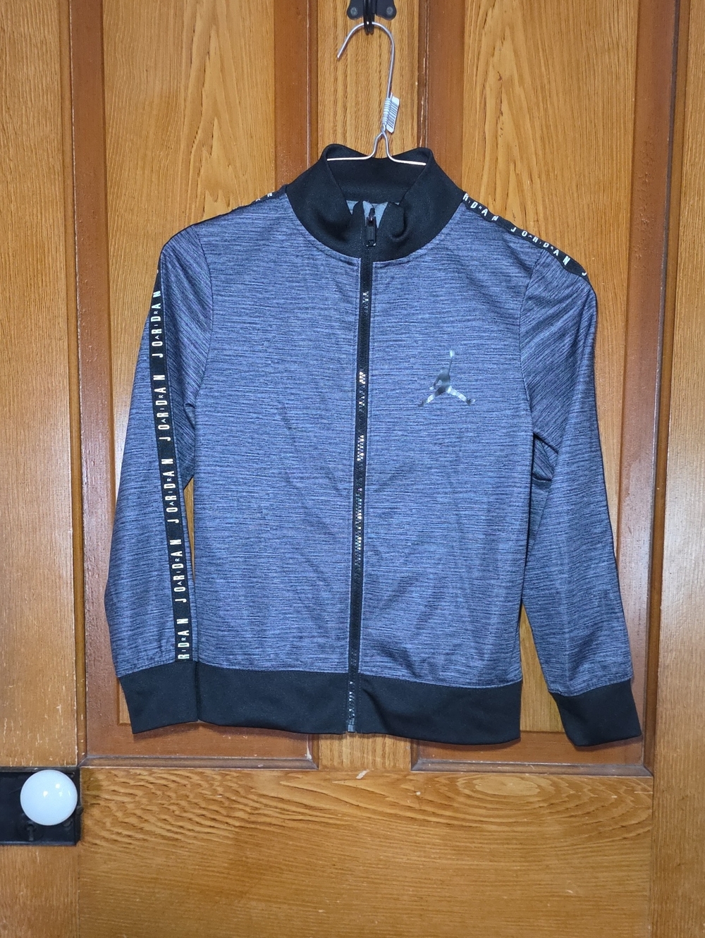 Jordan Boys Black and Gray Zip-Up Track Jacket